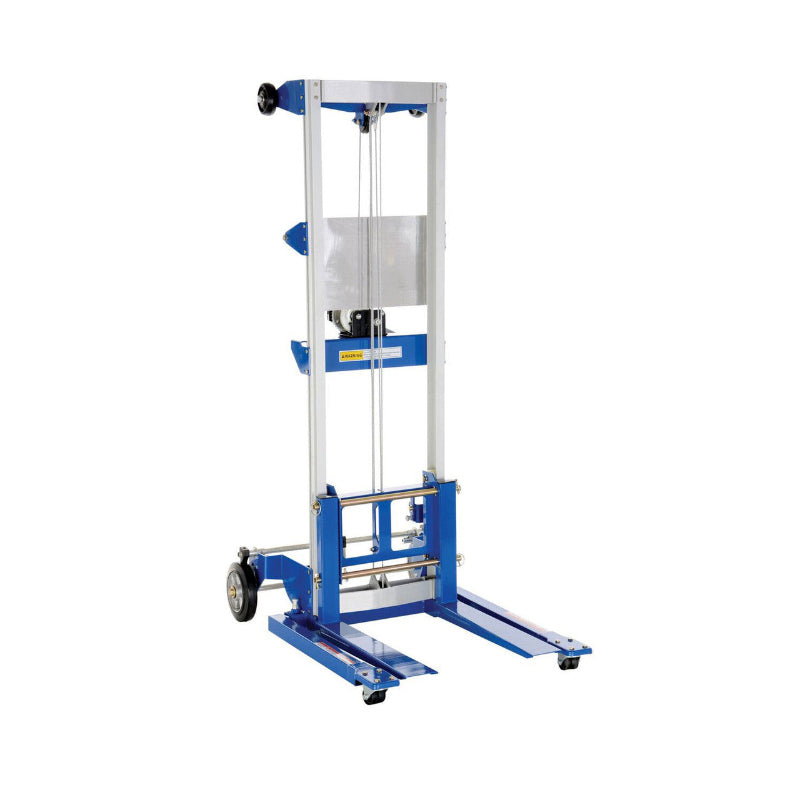  Manual Stacker Lift, Straddle Lift Design, 500 lb Load Capacity, 44" D x 69" H