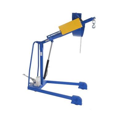  Drum lifting machine featuring a bucket, measuring 40" W x 72.5" D x 55" H, with a maximum lift height of 59.688".