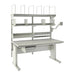  Medium duty adjustable height packing station with electric motor and sit-stand worksurface