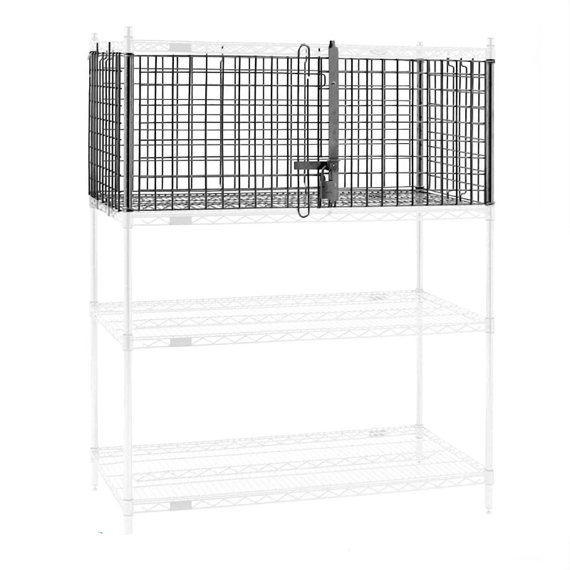  Small wire security cage, 36 W x 21 D x 20 H, polished finish, hinged doors
