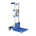 Straddle manual stacker with the removable deck platform lowered.