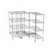Pull-out wire shelving system with multiple mobile storage units, chrome finish