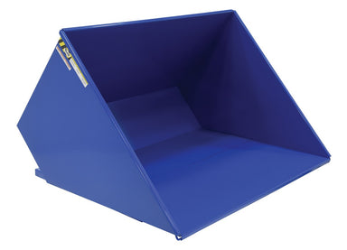 Vestil D-300-MD steel self-dumping hopper, angled view.
