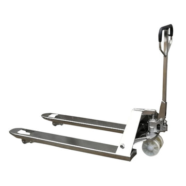 EKKO A25G manual pallet jack featuring a sturdy handle and wheel, capable of supporting 5,500 lbs of weight.