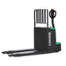 Green and black EKKO EP18Li lithium iron walkie pallet jack, designed for heavy lifting with a capacity of 4000 lbs.