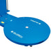 Close-up of the 59-inch circular turntable on the blue stretch wrap machine.