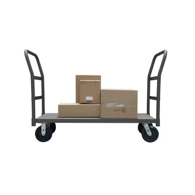 Heavy-duty platform truck with boxes on it, dimensions 36" W x 24" D x 38.5" H, set against a white background.
