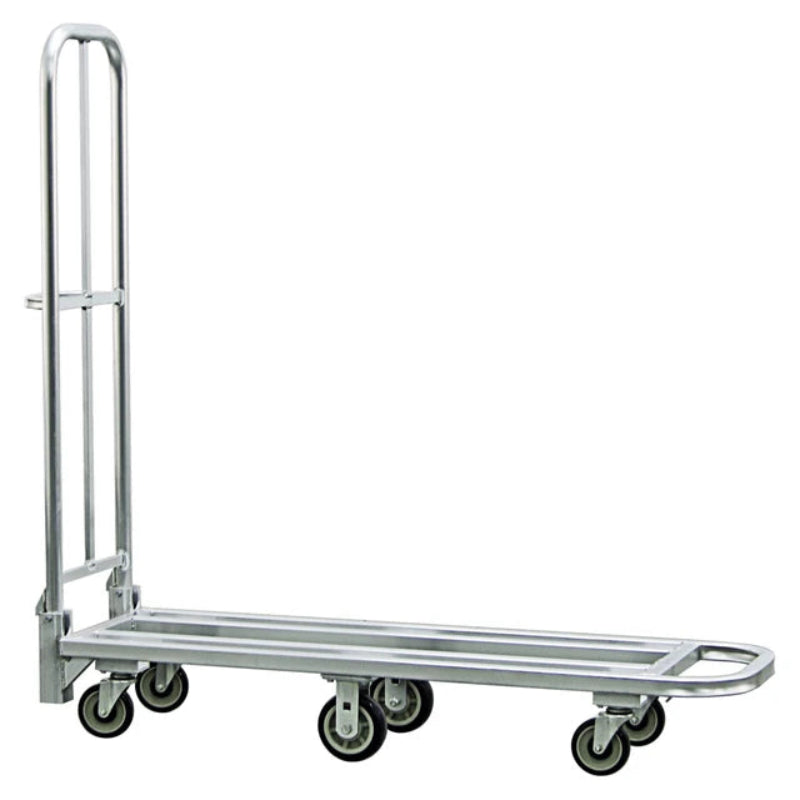 Aluminum folding L cart with six casters for heavy load transport