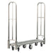 Sturdy aluminum utility cart featuring a foldable design, two wheels, and a handle for easy maneuverability.