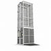 Vertical reciprocating conveyor with a glass door, 5,000 lb capacity, featuring a 72 x 72 inch platform.