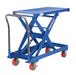 Vestil SCSC-500-2040 spring-operated lift cart with rectangular platform raised.