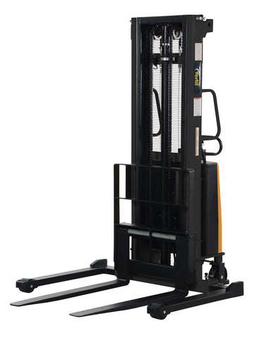 Vestil SL-118-AA adjustable-fork stacker, front angled view.