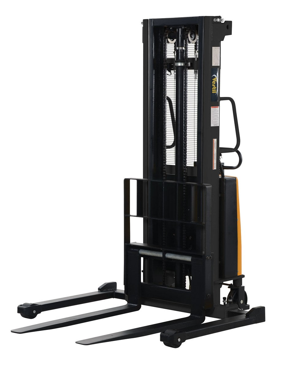 Vestil SL-118-AA adjustable-fork stacker, front angled view.