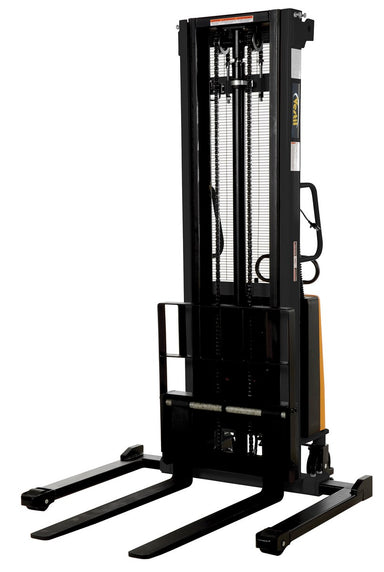 Vestil SL-137-AA adjustable-fork stacker, front angled view.