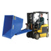 Blue dump truck showcasing a robust metal frame, specifically designed for a 6,000 lb capacity trash hopper.