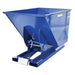 A blue dump truck featuring a sturdy metal frame, ideal for heavy-duty material transport, emphasizing its durability.