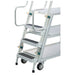 Metal ladder cart featuring three shelves, a continuous grip handle, and an 800 lb weight capacity for heavy-duty use.
