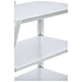 Three-shelf aluminum ladder cart equipped with a continuous grip handle and wheels, designed for an 800 lb load capacity.
