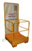 Vestil WP-3737-FD-84B foldable forklift work platform in its upright position.