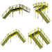 Representative crossover platform configurations with yellow railings.