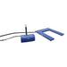 Electric pallet lift table with a blue box, handle, and cord, designed for loads up to 2,000 lbs.