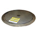 Round stainless steel pallet turntable with a yellow sticker, measuring 47.75" W x 47.75" D and 47.6875" in diameter.