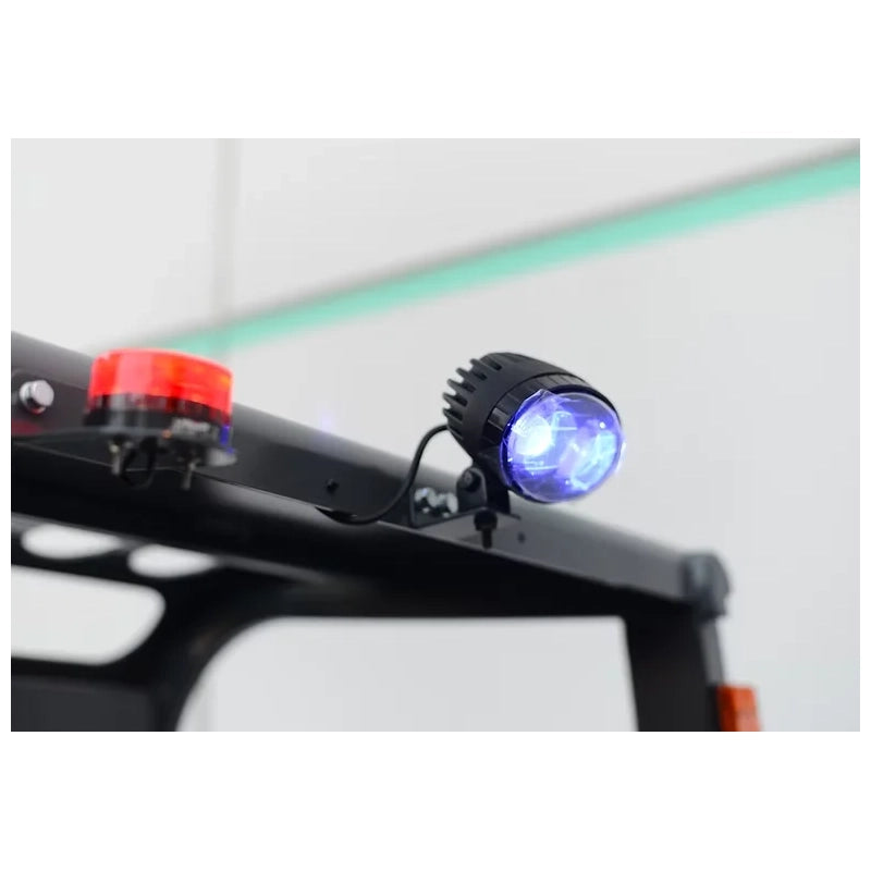 EKKO EK25TLP close-up of rear-mounted safety lights.